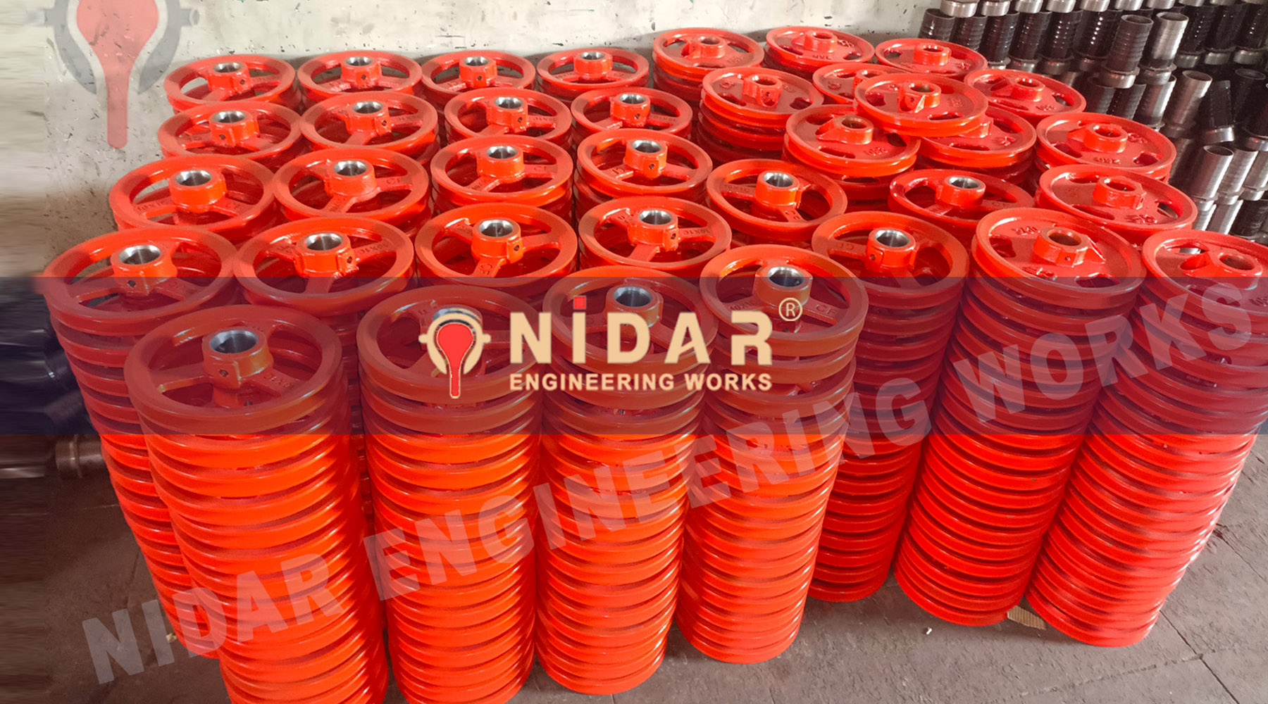 Nidar Engineering Works Cast Iron Ceramic Glazing Line Pulley  Manufacturers - Suppliers  Rajkot Gujarat india - CF Brand Industries Rajkot Gujarat india
